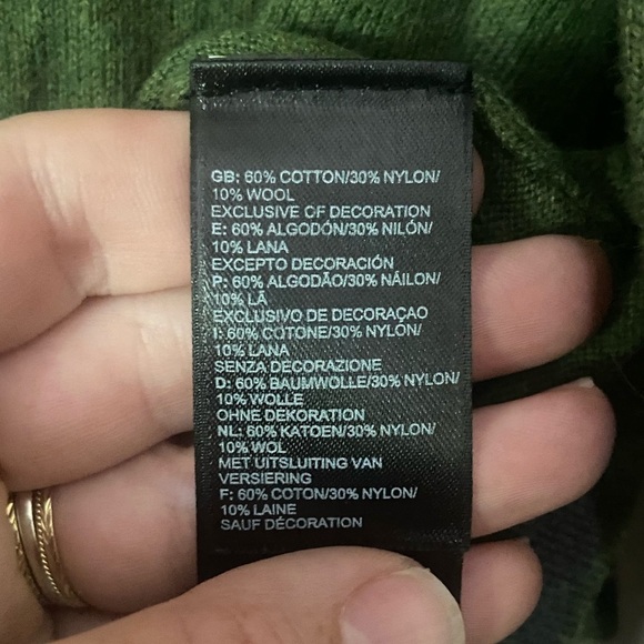 The North Face EUC color block 1/4 zip wool blend two tone sweater size L men's - Picture 5 of 6